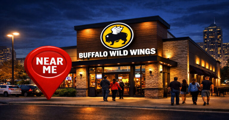 Buffalo Wild Wings locations and hours near me with restaurant exterior view