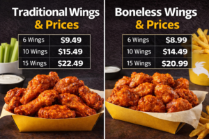 Buffalo Wild Wings traditional wings menu with prices 2026